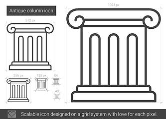 Image showing Antique column line icon.