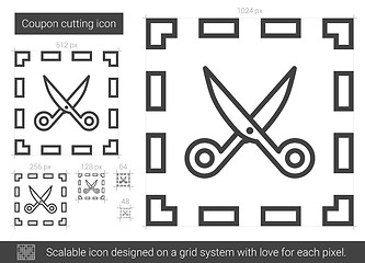 Image showing Coupon cutting line icon.