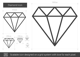 Image showing Diamond line icon.