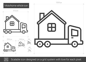 Image showing Motorhome vehicle line icon.