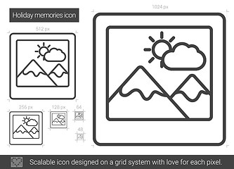 Image showing Holiday memories line icon.