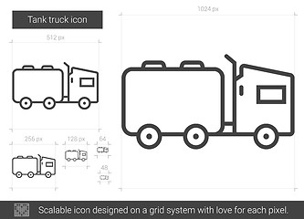 Image showing Tank truck line icon.