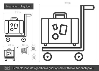 Image showing Luggage trolley line icon.