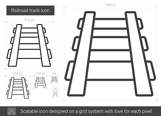 Image showing Railroad track line icon.