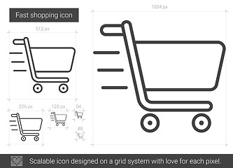 Image showing Fast shopping line icon.