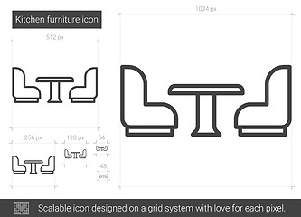 Image showing Kitchen furniture line icon.