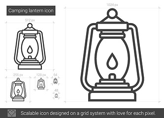 Image showing Camping lantern line icon.