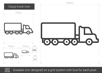 Image showing Cargo truck line icon.