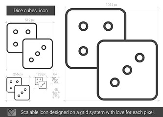 Image showing Dice cubes line icon.