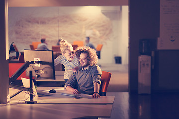 Image showing young designers in the night office