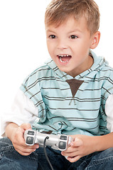 Image showing Boy playing with Joystick