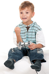 Image showing Boy playing with Joystick