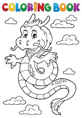 Image showing Coloring book Chinese dragon topic 1