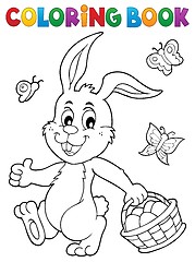 Image showing Coloring book Easter rabbit topic 1