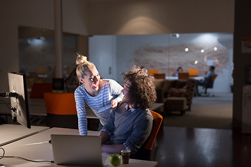 Image showing young designers in the night office