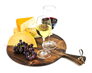 Image showing Wine and cheese