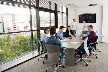 Image showing Business Team At A Meeting at modern office building