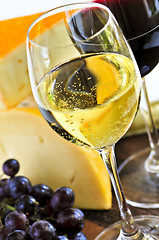 Image showing Wine and cheese