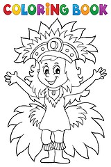 Image showing Coloring book happy samba dancer theme 1