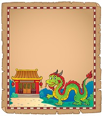 Image showing Chinese dragon theme parchment 1
