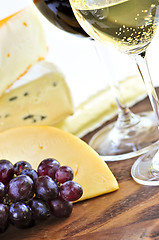 Image showing Wine and cheese