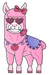 Image showing Llama with love glasses theme image 1