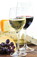 Image showing Wine and cheese