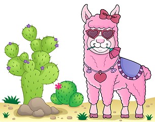 Image showing Llama with love glasses theme image 3