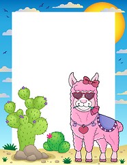 Image showing Llama with love glasses theme frame 1