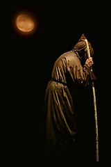 Image showing Monk with a Stick