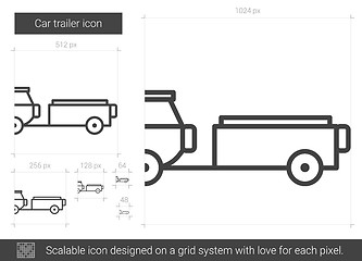 Image showing Car trailer line icon.