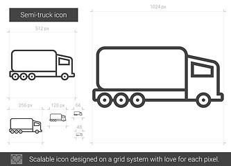 Image showing Semi-truck line icon.