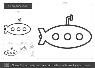 Image showing Submarine line icon.