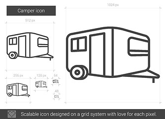 Image showing Camper line icon.