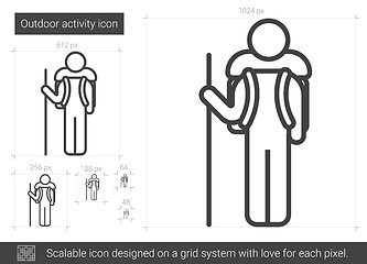 Image showing Outdoor activity line icon.