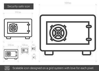 Image showing Security safe line icon.