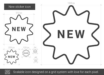 Image showing New sticker line icon.