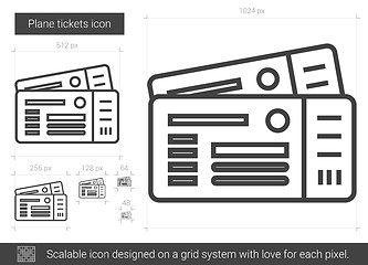 Image showing Plane tickets line icon.