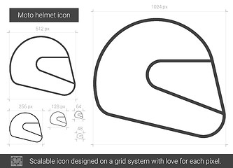 Image showing Moto helmet line icon.