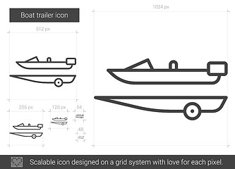 Image showing Boat trailer line icon.