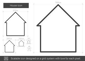 Image showing House line icon.