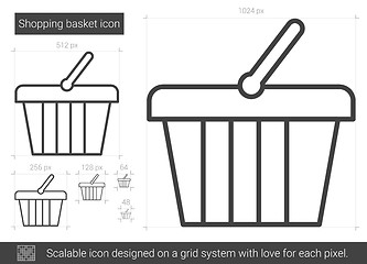 Image showing Shopping basket line icon.