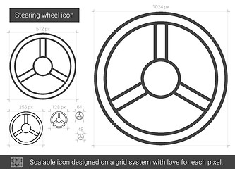 Image showing Steering wheel line icon.