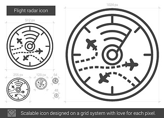 Image showing Flight radar line icon.