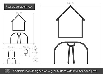 Image showing Real estate agent line icon.