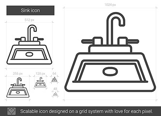 Image showing Sink line icon.