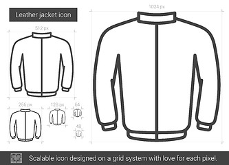 Image showing Leather jacket line icon.