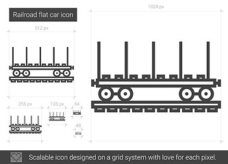 Image showing Railroad flat car line icon.