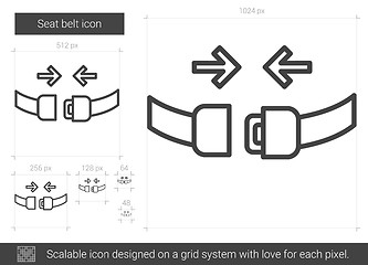 Image showing Seat belt line icon.