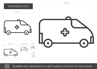 Image showing Ambulance line icon.